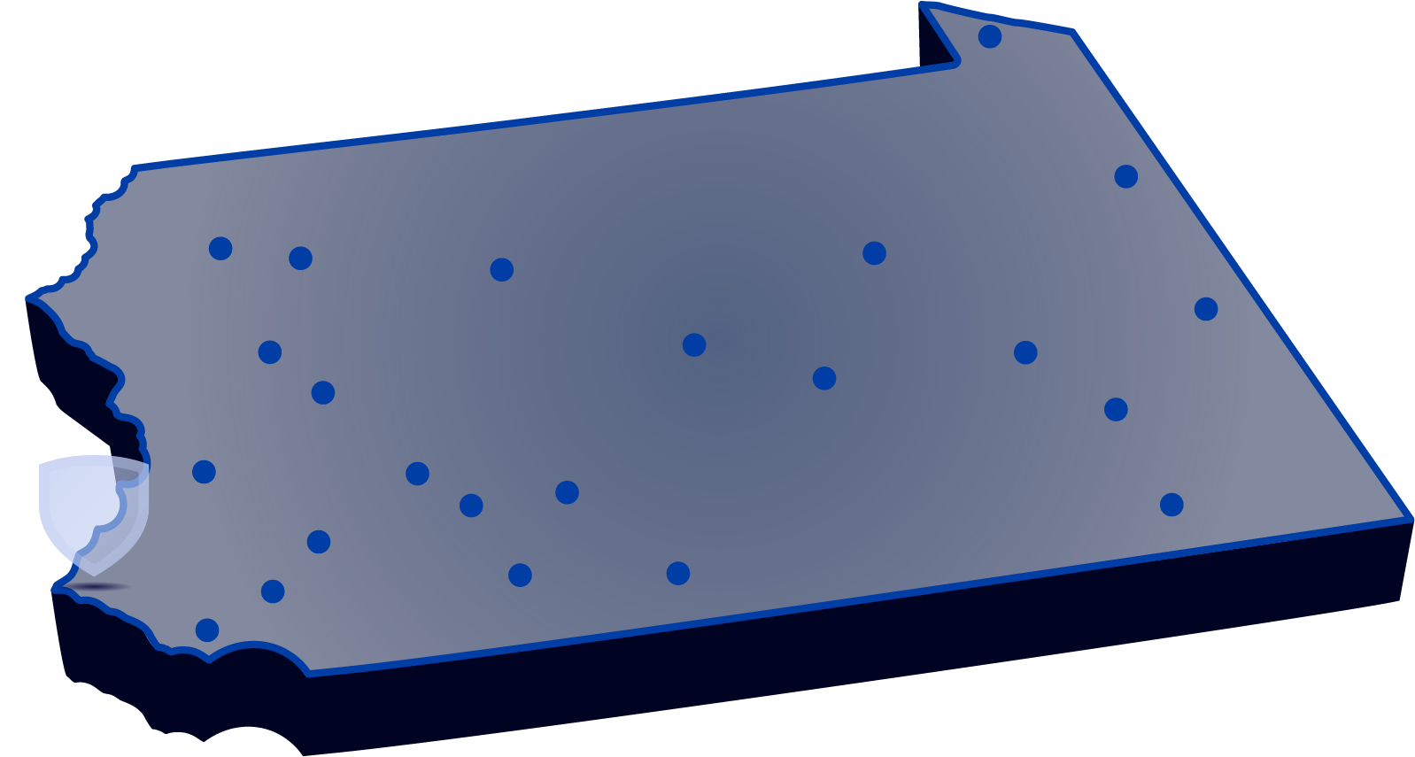 Locations of Penn State’s campuses throughout Pennsylvania with Penn State 阿宾顿 highlighted.